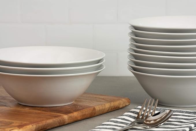 10 Strawberry Street 7" Catering Round Cereal Bowl, Set of 12 White