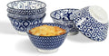 Selamica Ceramic Mini Bowl Set, 4 oz Dipping Bowls for Snack Side Dishes Condiment, Set of 6, Vintage Blue