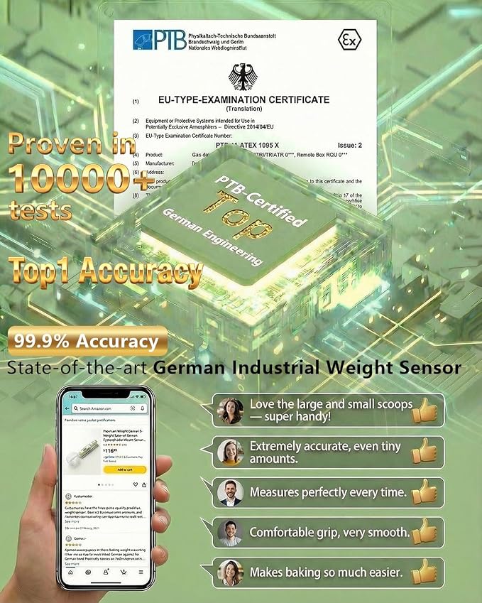 2026 Upgraded Digital Measuring Spoon 【High-Precision 0.01oz·Tested 10000+】 | 【7-Unit】 Baking Scale Digital Kitchen Scale for Baking, Gram Scale for Weight Loss, Large & Small Scoop, Green