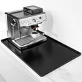 Rnivvi Silicone Coffee Mat, 16" x 24" Waterproof Raised Edge Coffee Bar Mats for Espresso Machine Station Accessories, Heat Resistant Dish Drying Pad for Kitchen Counter, Rubber Bar Decor Pad, Black