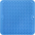MicoYang Silicone Dish Drying Mat for Multiple Usage,Easy clean,Eco-friendly,Heat-resistant Silicone Mat for Kitchen Counter or Sink,Refrigerator or Drawer liner Lichen BlueL M 12 inches x 12 inches