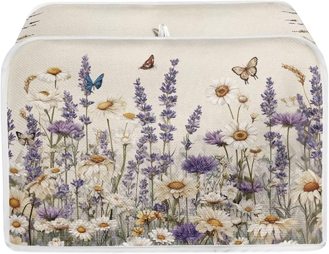 Wild Floral Flowers Two Slice Toaster Cover, Kitchen Small Appliance Covers Home Table Decoration Microwave Oven Dustproof Cover Keep From Dirty Stain