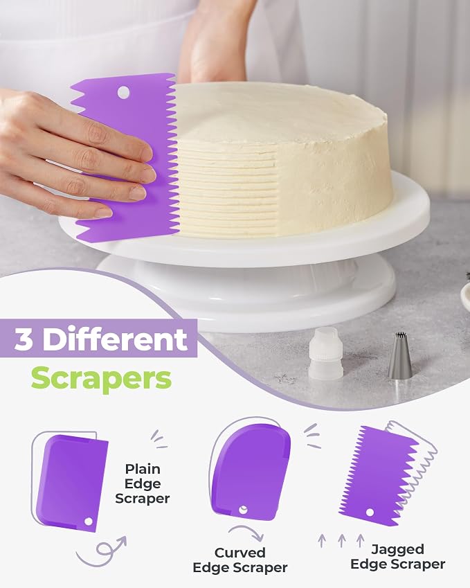 Kootek 32 Piping Bags and Tips Set Frosting Piping Kit for Beginners & Pros | Storage Case, Baking Supplies Tools, 24 Icing Tips, 2 Reusable Piping Bags, 3 Scrapers, for Cupcake Cookie Cake Decorating