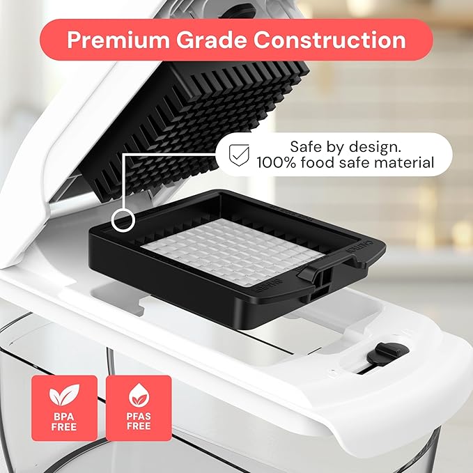 Fullstar Pro Original Vegetable Chopper Kitchen Prep Tool | 2 in 1 Veggie Slicer, Onion & Fruit Cutter with Sharp Stainless Steel Blades & Container, All-in-One Food Prep Tool (White)