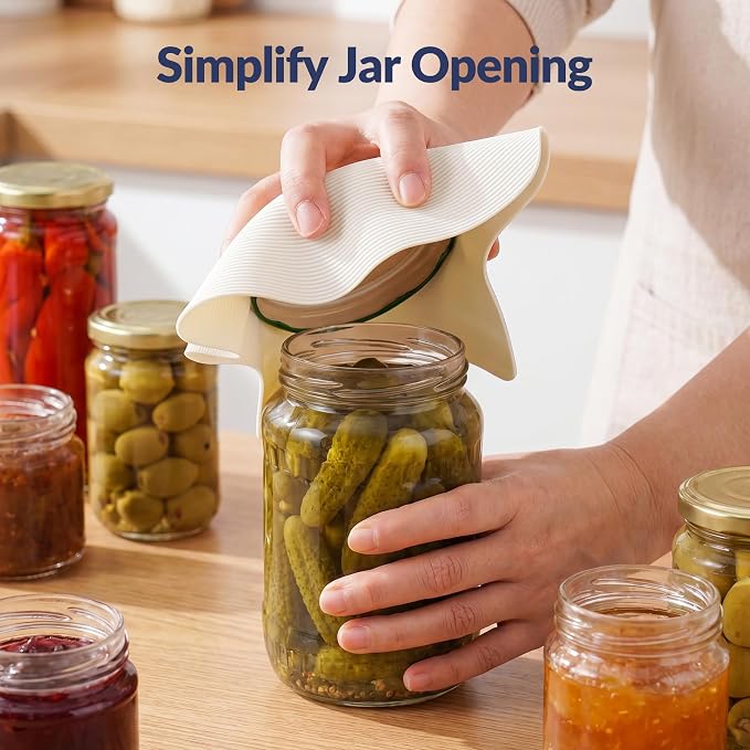 NiHome Silicone Jar Opener Gripper Pads, 6 in for Seniors,Coffee Color,4PC | Textured Back for Superior Grip on Stubborn Lids, BPA-Free Food-Grade, Heat Resistant, Dishwasher Safe, Rounded Square