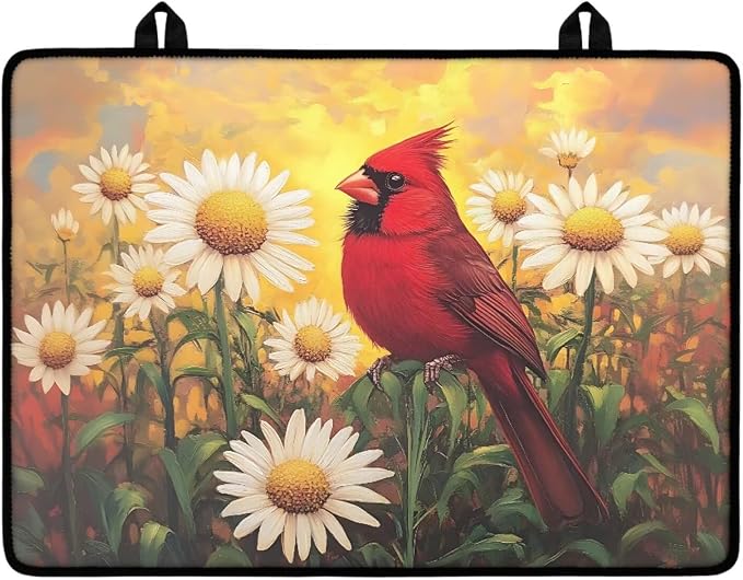 Cardinal Daisy Sunset Print Stove Top Covers Waterproof Electric Stove Cover Mat 29.18 x 20.96 inch Glass Cooktop Protector Large Coffee Machine Mat for Flat RV Range