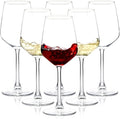 SHYRC Wine Glasses Set of 6, 12oz Clear Red/White Wine Glasses, Long Stem Glasses for Party, Wedding and Home