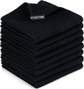 Kitchen Towels 8-Pack Kitchen Dish Cloths,100% Cotton,12x12 In,Black | Towels Waffle Weave,Ultra Soft Absorbent, Quick Drying