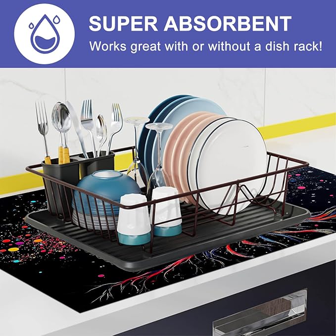 HOMETITUTE Galaxy Color Tree Stove Top Cover 28x20 Cosmic Diatomite Mat