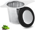 Tea Infuser Basket Stainless Steel Tea Strainer Tea Filter With Small Strainer And Lid Tea Diffuser For Loose Leaf Tea Superior Brewing Experience (One pack silver)