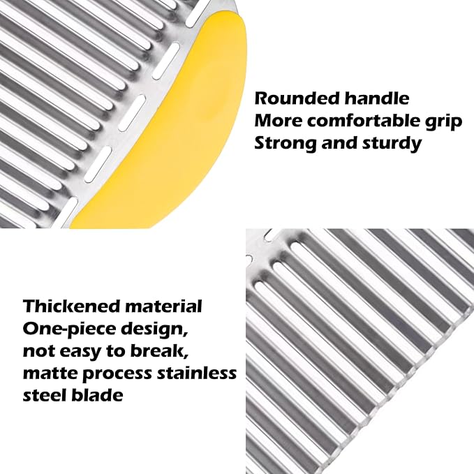 JAYVAR Large Crinkle Cutter, Stainless Steel Vegetable Wavy Chopper | Versatile Fancy Edges Chopping, Wavy French Fry Slicer Kitchen Dicer Gadget