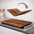 Extra Large Foldable Stovetop Cover Cutting Board – Double-Sided 29" x 21" Collapsible Noodle Board – XL Prep, Charcuterie & Sink Cover | Acacia Wood