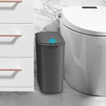 Cesun Automatic Small Bathroom Trash Can with Lid, 2.6 Gallon, Grey | Motion Sensor, Plastic, Touchless, Odor Control, Smart Garbage Can, Battery Operated, Manual Button, for Office/RV/Bedroom