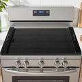 Gas Stove Top Cover: Wooden 30 * 22 Inches Electric Stovetop Covers, Noodle Board with Handles, Wood RV Cutting Board for Kitchen Counter (Black)
