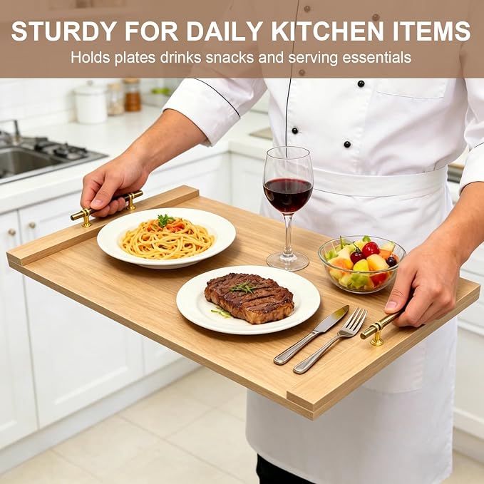 Noodle Board Stove Cover w/Handles, for Gas & Electric Stoves | Expands counter space, multi-use sink cover & tray, farmhouse decor, anti-crack build, for home kitchens & RVs