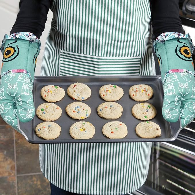 Alselo Oven Mitts, 7"x13.5", 1 Pair | Silicone Printed, Kitchen Mittens