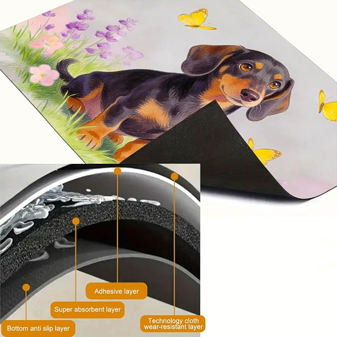 HOMETITUTE Spring Stove Top Cover 28x20 Dachshund Meadow Heat Resistant