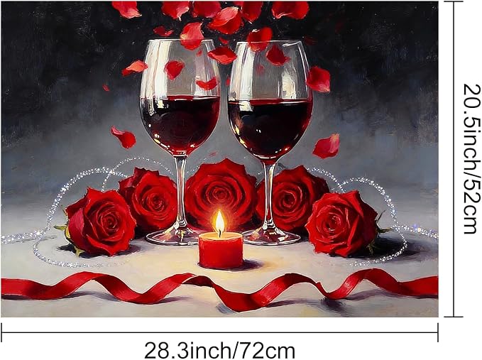 HOMETITUTE Spring Stove Top Cover 28x20 Rose Wine Heat Resistant Glass Protector