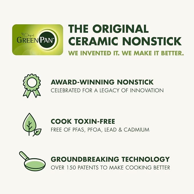 GreenPan Rio 11" Square Griddle Pan, Ceramic Nonstick Cookware, PFOA and PFAS-Free, Stay-Cool Bakelite Handle, Black