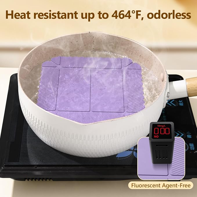 Magnetic Silicone Trivet Mat - Heat Resistant Hot Pad for Hot Dishes, Pots & Pans, Non-Slip Table & Countertop Protector (Purple)