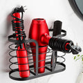 YIGII Blow Dryer Holder, Adhesive Wall Mount Bathroom Organizer, Black | Hot Tool Storage for Hair Dryers and Electric Shavers, Space-Saving Design with No Drill Installation for Bathroom Counters