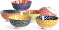 Metahom Dessert Bowls, Small Colorful Bowls 10 Oz, Ceramic Bowl Set for Ice Cream, Decorative Bowls for Snack Soup Condiments, Side Dishes, Set of 6