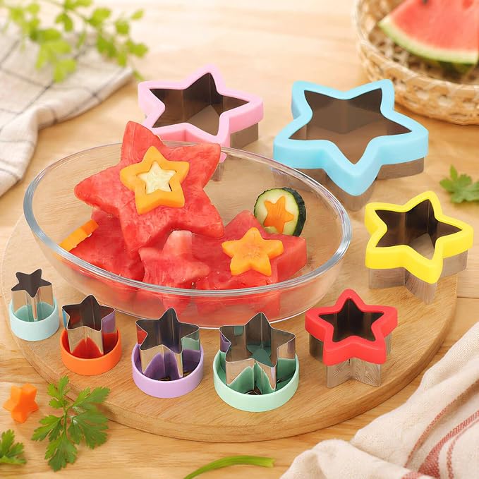 laxizar 8 Pcs Star Cookie Cutters Set Stainless Steel Biscuit Cutter
