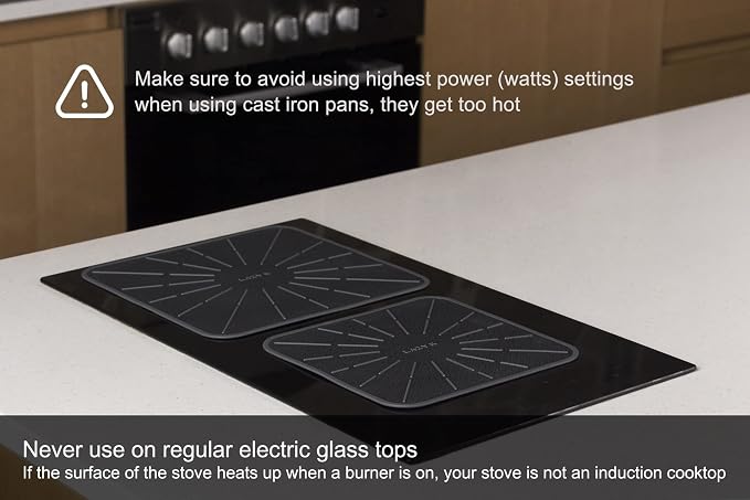 Induction Cooktop Mat - Silicone Fiberglass Scratch Protector - for Magnetic Stove - Non slip Pads to Prevent Pots from Sliding during Cooking - Square (7.4inches) Gray