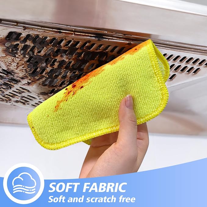 Dish Cloths for Washing Dishes with Scrub Side, Microfiber Dish Rags | Dual-sided microfiber dish cloths with scrubber for stuck-on food, quick dry kitchen washcloths 9 Pack, 6Inch Mixed Colors