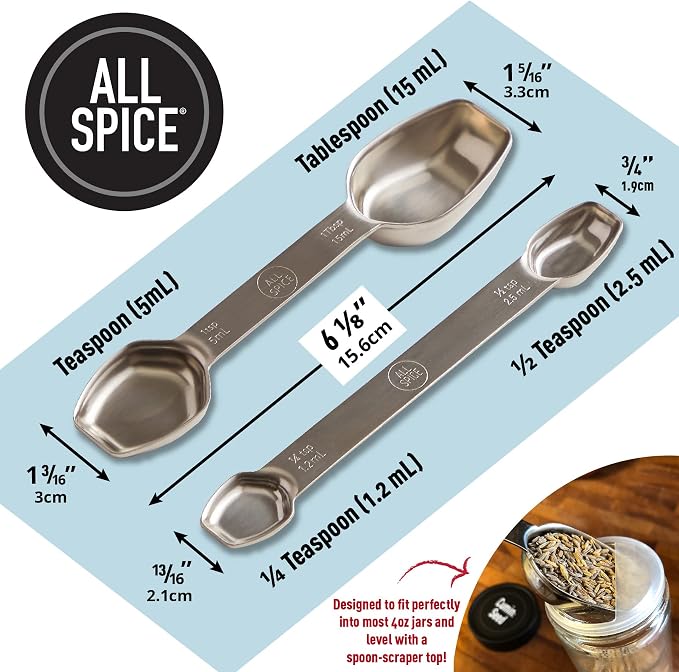 Stainless Steel Double Sided Measuring Spoon Set