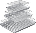Baking Sheet with Cooling Wire Rack Set - Stainless Steel Baking Sheet Pan | 3 Pans + 3 Racks with Nonstick, Warp Resistant, Heavy Duty Design for Baking, Roasting, and Cooking