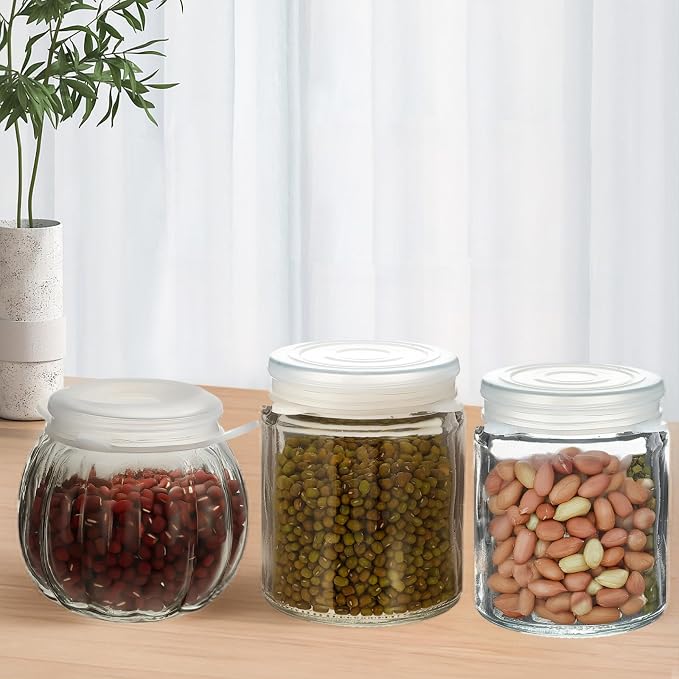 Extra Small Silicone Stretch Lids 2 Inch, 8 Pack Cruet Lid Reusable, Food Grade Elastic Bottle Caps for Yogurt Jars, Milk Bottles, Cans Lids Small, Dishwasher and Freezer Safe, Clear
