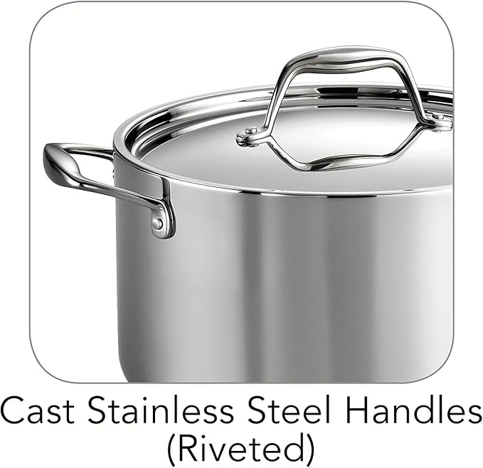 Tramontina Signature Tri-Ply Clad Stainless Steel 6-Quart Sauce Pot | Induction-Ready, Dishwasher-Safe, NSF-Certified, Made in Brazil