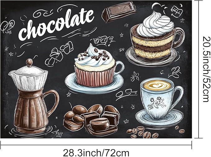 HOMETITUTE Stove Top Cover 28x20 Coffee Chocolate Dessert Heat Resistant Mat