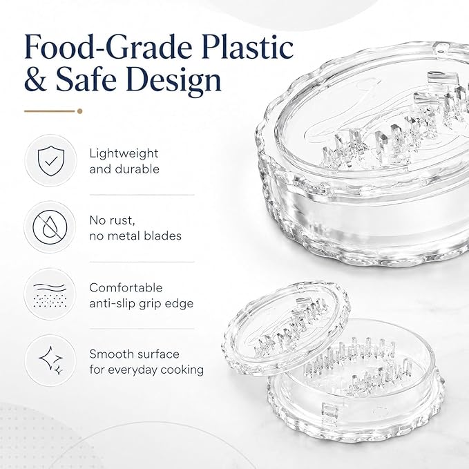 2PCS Clear Manual Garlic Twister and Ginger Mincer Tool, Manual Garlic Twister and Mincer, Garlic Crusher, Garlic Grinder, Compact Garlic Mincer Tool, Ginger, Herbs (White-2PC)
