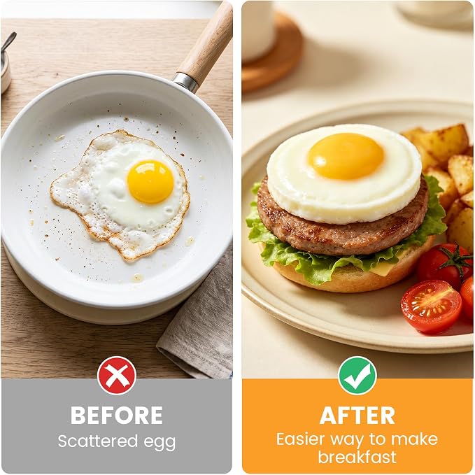 Egg Ring 4 Pack Silicone Rings for Frying Eggs, Non Stick Fried Egg Cooker Ring, Cute Animal Designs Gifts for Family Friends, 4-inch Round Egg Mold for Pancakes Breakfast Sandwich Elephant