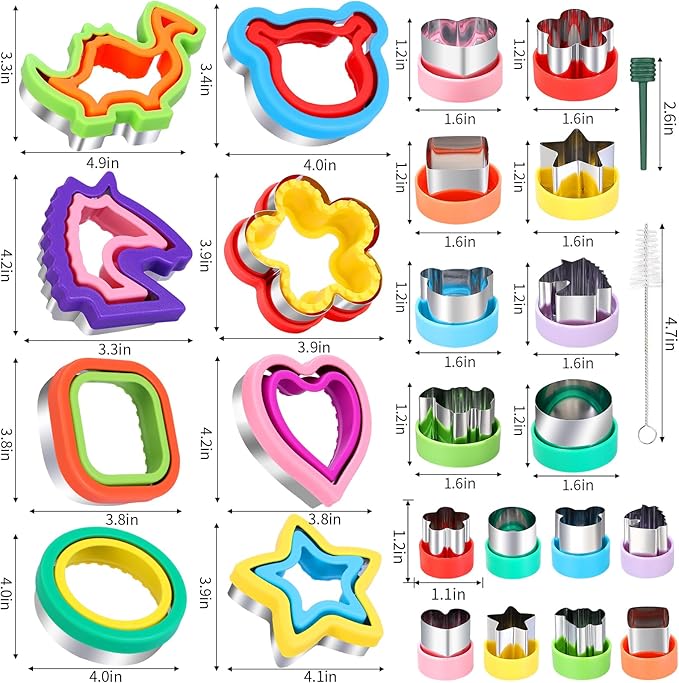laxizar 24 Pcs Sandwich Cutters Cookie Cutters Uncrustable Bread Maker