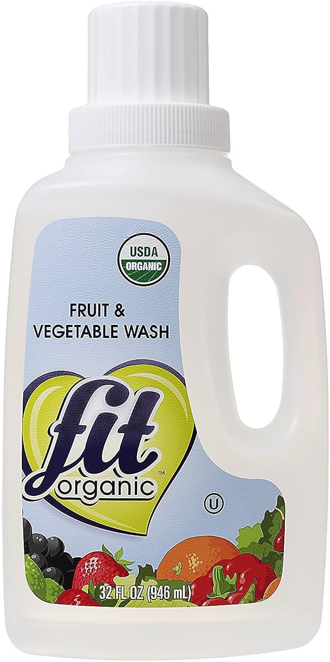 Fit Organic 32 Oz Soaker Produce Wash, Fruit and Vegetable Wash and Pesticide/Wax Remover