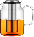 Aquach 85oz Glass Teapot with Infuser, Stovetop Safe Borosilicate Tea Pot | Dishwasher Safe, Plastic-free, Lead-free Material, Extra-Large Family Capacity, Precise Loose Leaf Filter