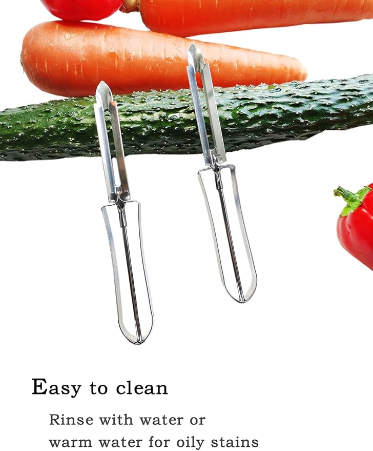 2PCS Stainless Steel Vegetable & Potato Peeler Sharp Blade Dual Handed | Non-Slip Handle, Dishwasher Safe Kitchen Tool