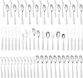 HIKAA Silverware Set, 65-piece Silverware Set with Serving Utensils Set, for Kitchen, Home, Wedding, Party, Mirror Polished and Dishwasher Safe