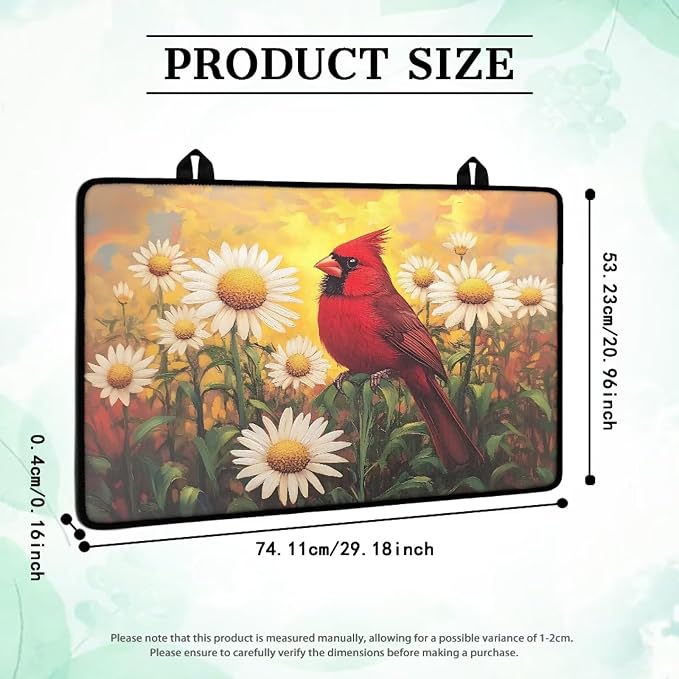 Cardinal Daisy Sunset Print Stove Top Covers Waterproof Electric Stove Cover Mat 29.18 x 20.96 inch Glass Cooktop Protector Large Coffee Machine Mat for Flat RV Range
