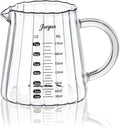 Joeyan 7 oz Glass Measuring Cups with Spout,Borosilicate Large Glass Triple Pitcher with Scale,Origami Style Espresso Shot Glasses with Wood Handle for Coffee Milk