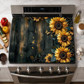 Electric Stove Top Cover for Glass Top, Sunflower Farmhouse Decor – Heat Resistant Flat Stove Top Covers, Decorative Scratch Protector Mat for Glass Ceramic Cooktop, Non-Slip, 28"x20"