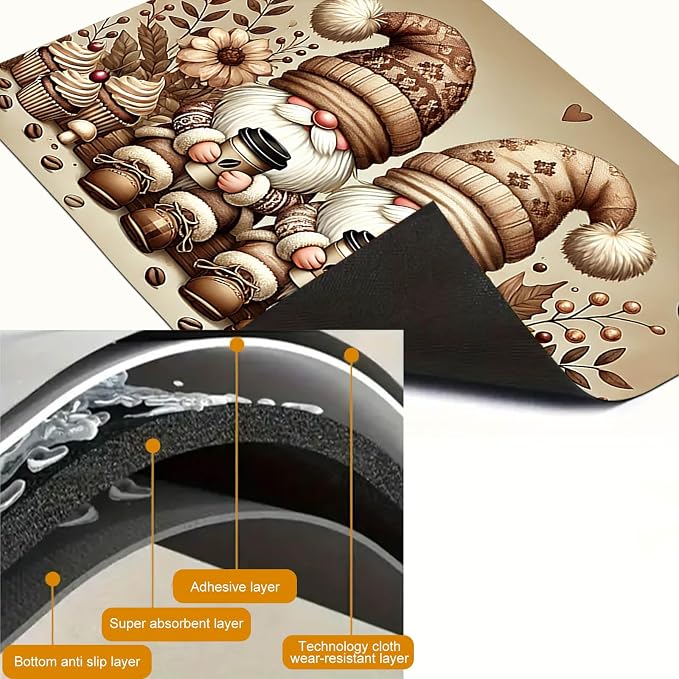 HOMETITUTE Gnomes Stove Top Cover 28x20 Diatomite Heat Resistant Mat
