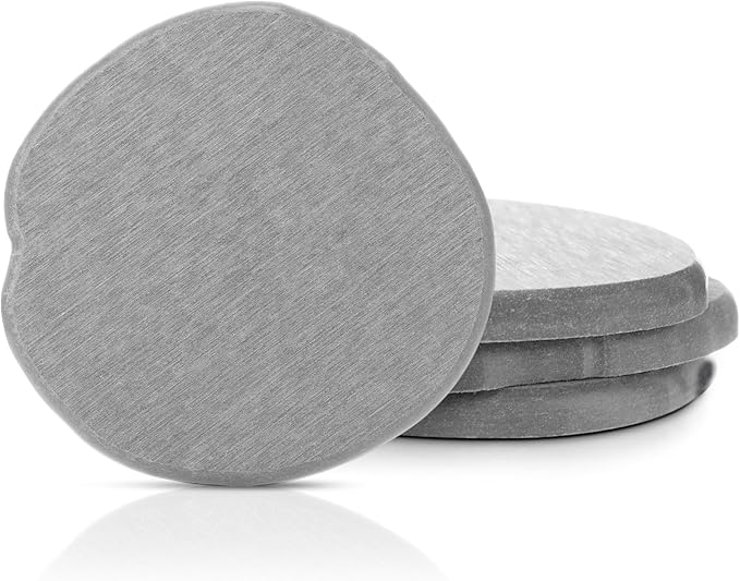 Diatomaceous Earth Coasters Set of 4，Cool Absorbent Quick-Dry Drink Coasters for Desks, Cute Modern Stone Design with Stylish White Aesthetic (4, Light Grey)