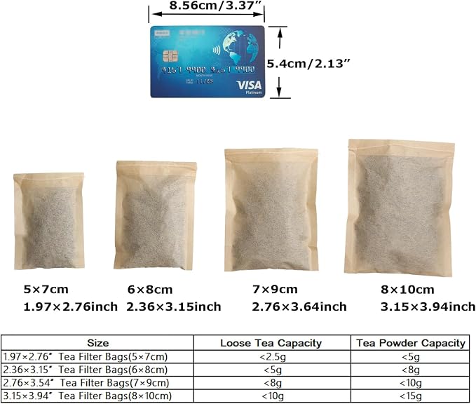 Eketirry 400pcs Disposable Tea Bags for Loose Tea, Empty Tea Bag with Wood Pulp Material, Unbleached Tea Filter Bag with Drawstring (Initial,3.15 x3.94 inch)