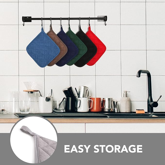Joyhalo 4 Pack Pot Holders for Kitchen Clearance | Cotton Oven Holder with Great Heat Resistance, Potholders Sets for Kitchen, Countertops, Hot Pots and Pans, Grey