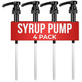 4 Pcs Coffee Syrup Pump Set for 750ml Bottles, Long Tube (Black) | Pumps for Syrup Bottles; 0.3 oz per Press; Food-Grade Plastic, Adjustable Tube, Lockable Mechanism; for Various Liquids