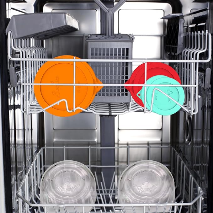 SOPHICO Round Silicone Lids Replacement for Pyrex/Anchor Hocking Glass 6Pk | Food Grade Silicone, Leakproof、Airtight Lids, Dishwasher Microwave Safe